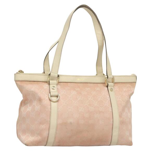 GUCCI GG Canvas Hand Bag Gold Pink - Picture 1 of 16
